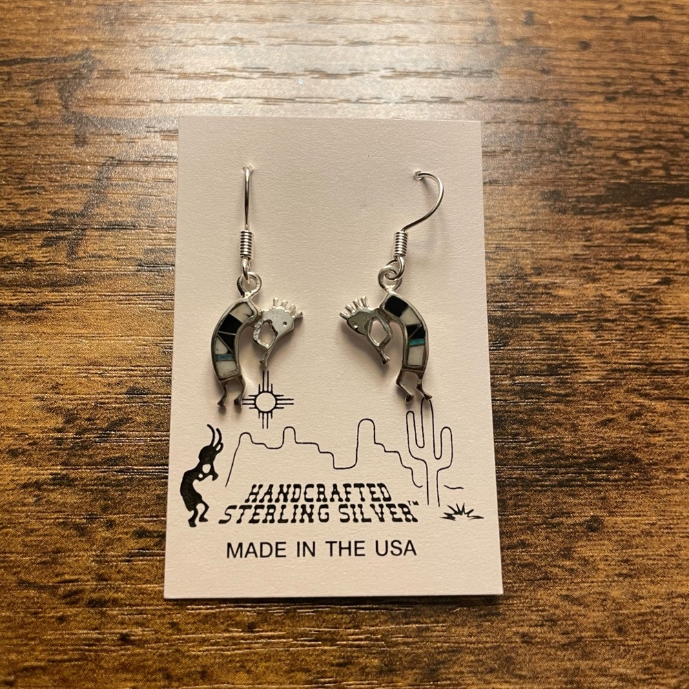 Handcrafted Sterling Silver Kokopelli Earrings